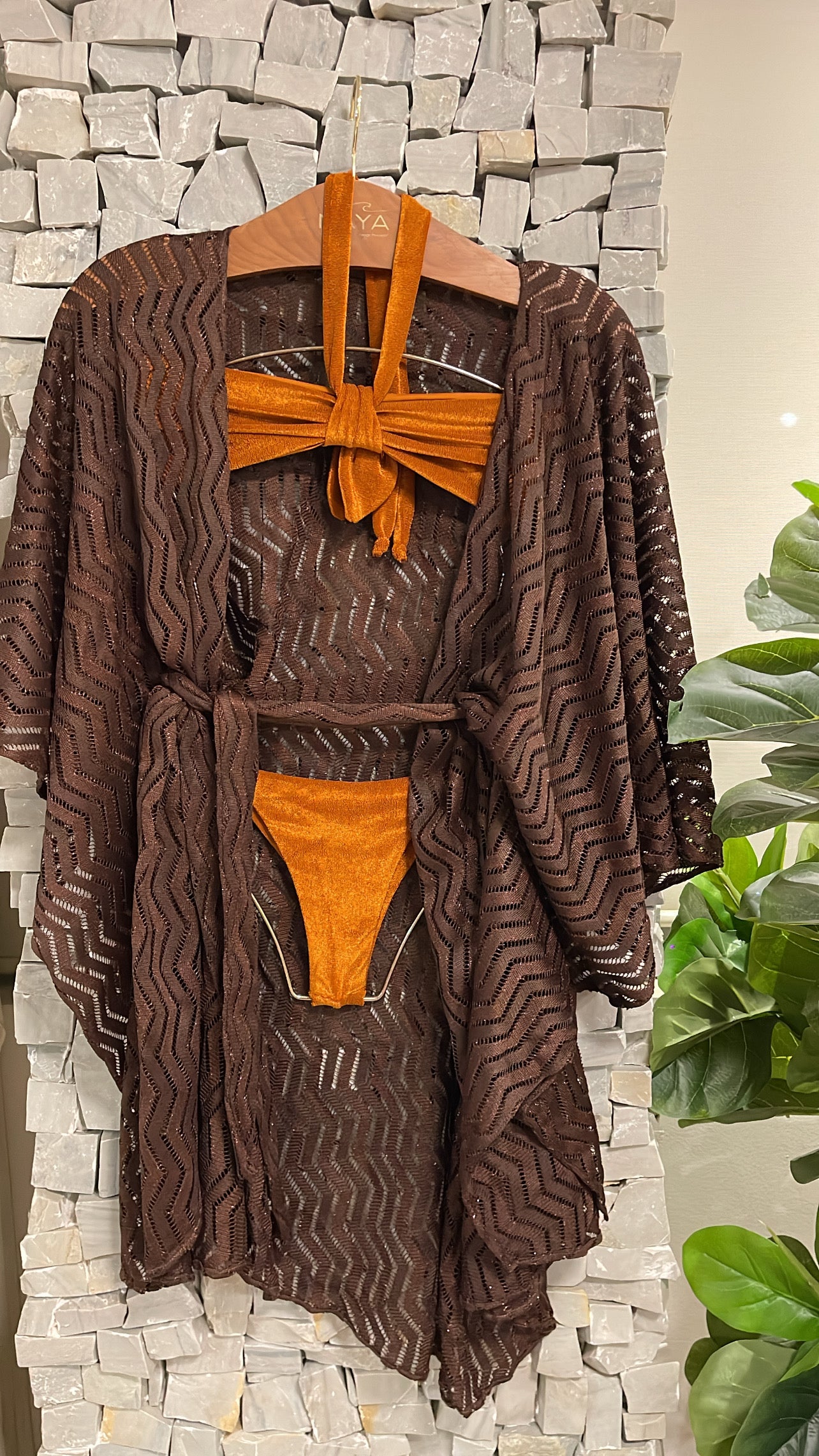 KAFTAN CURTO MARROM - imagem 2