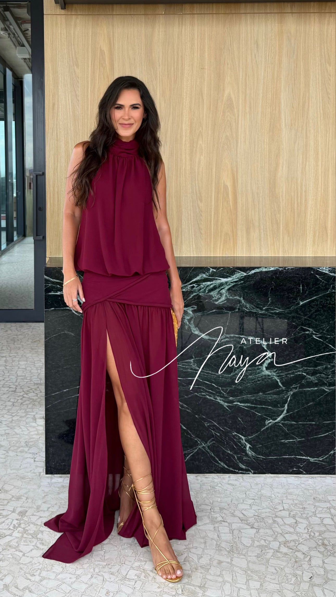 VESTIDO VERONA BORDÔ | NAYA ATELIER - imagem 1