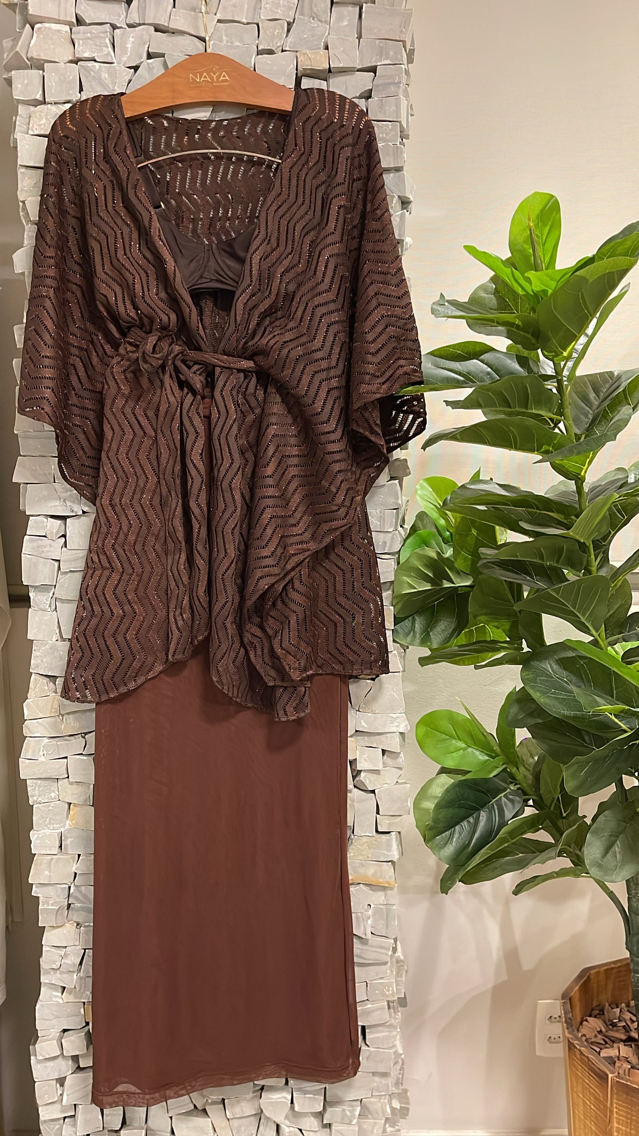 KAFTAN CURTO MARROM - imagem 3