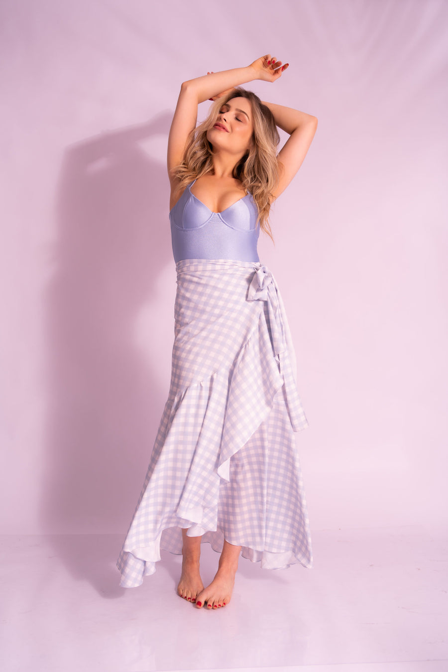 SAIA PARATY XADREZ AZUL - NAYA Beachwear