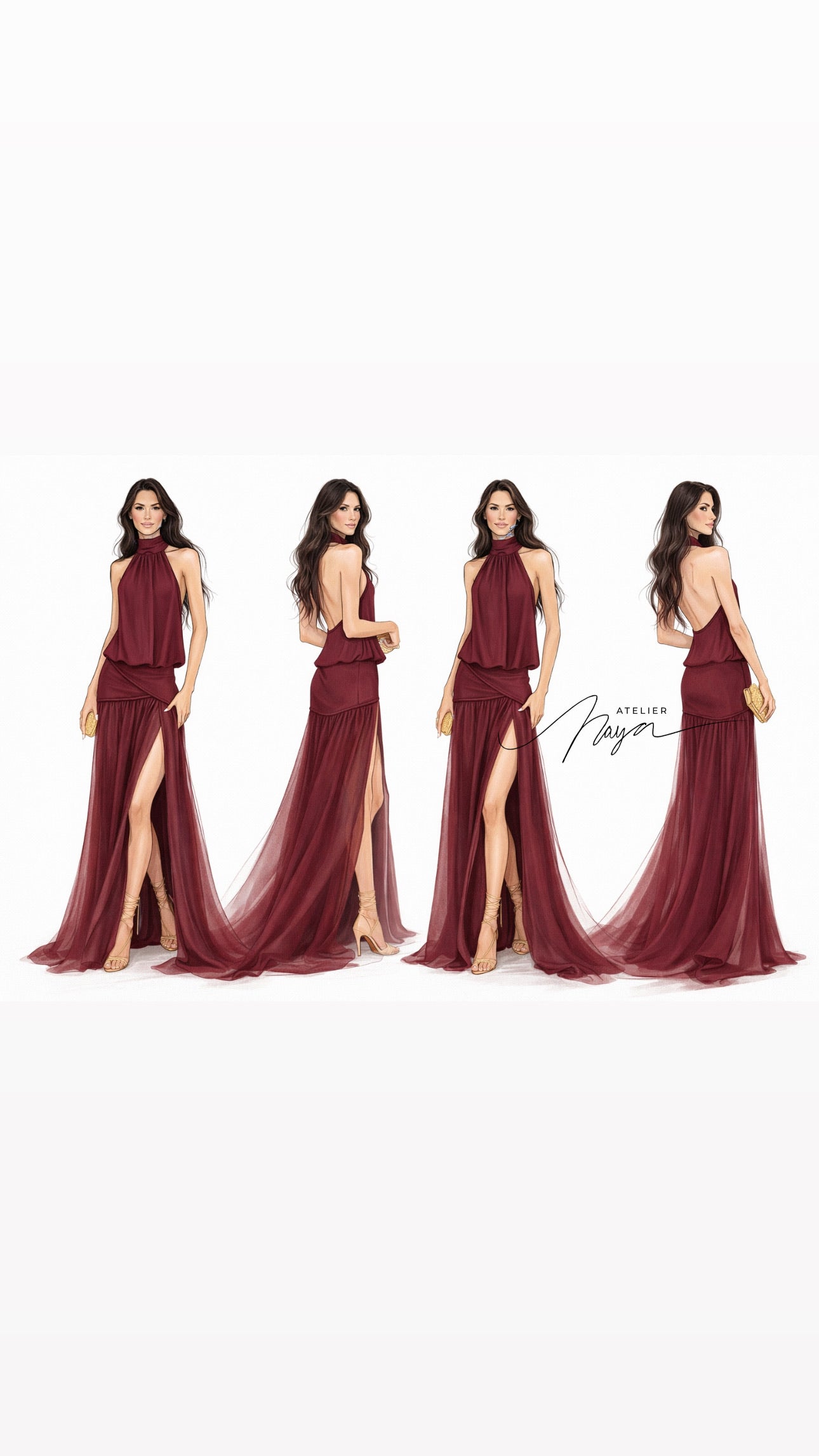 VESTIDO VERONA BORDÔ | NAYA ATELIER - imagem 2