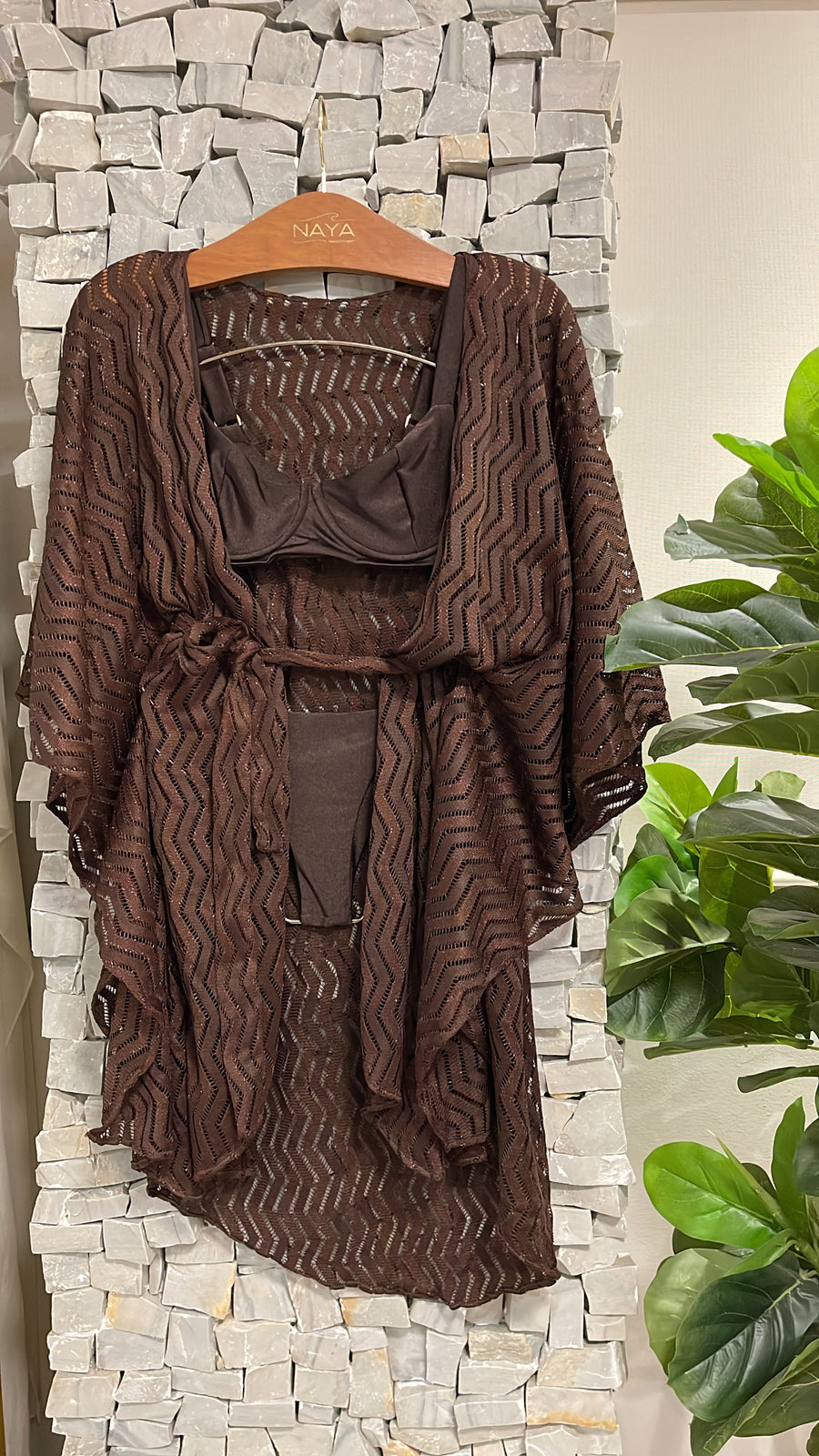 KAFTAN CURTO MARROM - NAYA Beachwear