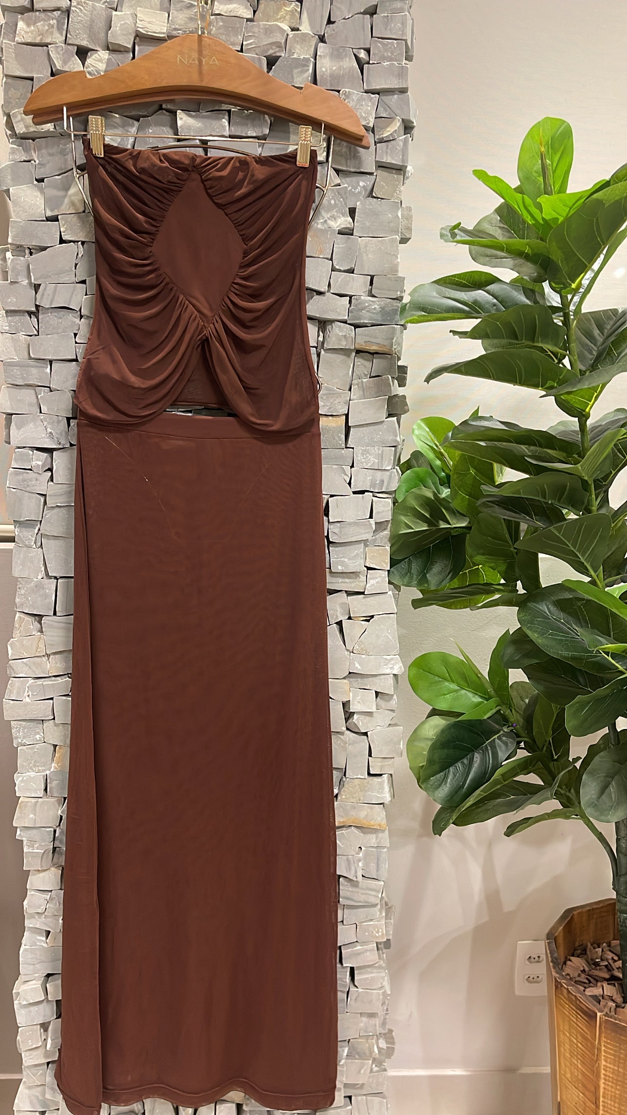 BLUSA PORTOFINO TULE MARROM - imagem 3