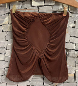 BLUSA PORTOFINO TULE MARROM - imagem 1