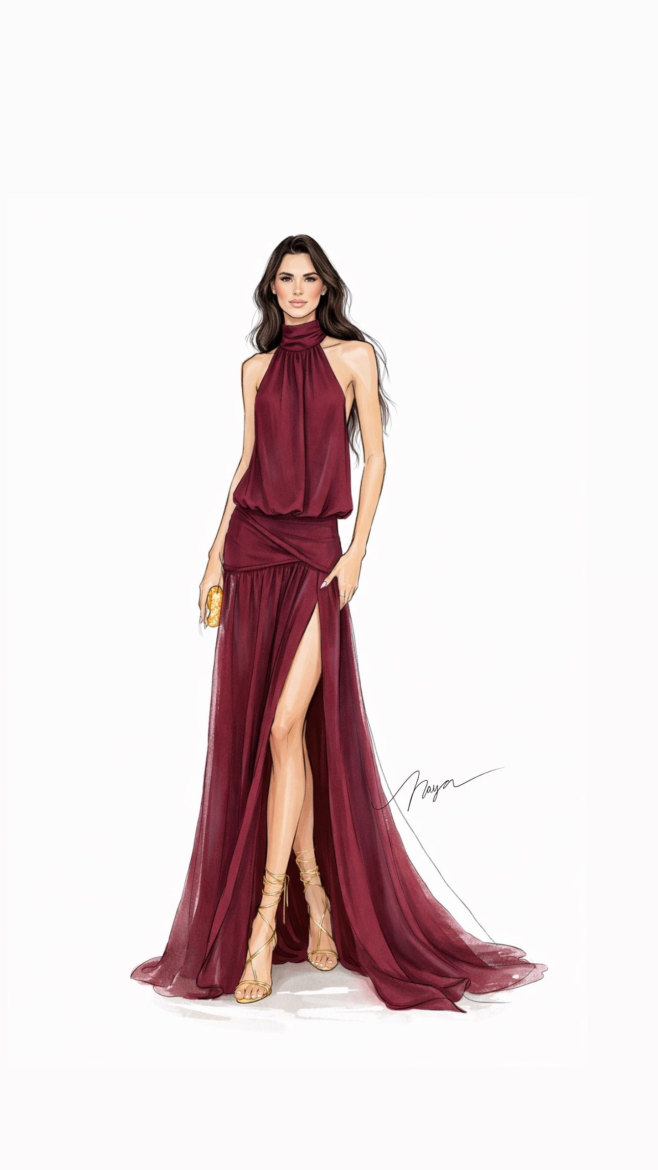 VESTIDO VERONA BORDÔ | NAYA ATELIER - imagem 3