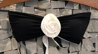 TOP FABI FLOR PRETO DUPLA FACE