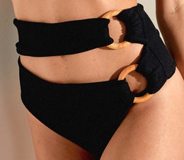 CALCINHA HOTPANT BORA BORA PRETO TEXTURIZADO - imagem 1