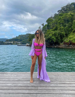 KAFTAN LONGO LAVANDA LISO - imagem 1