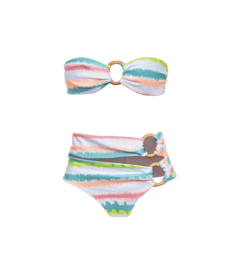 CALCINHA CONFORT TIE DYE CORAL - detalhe - NAYA Beachwear