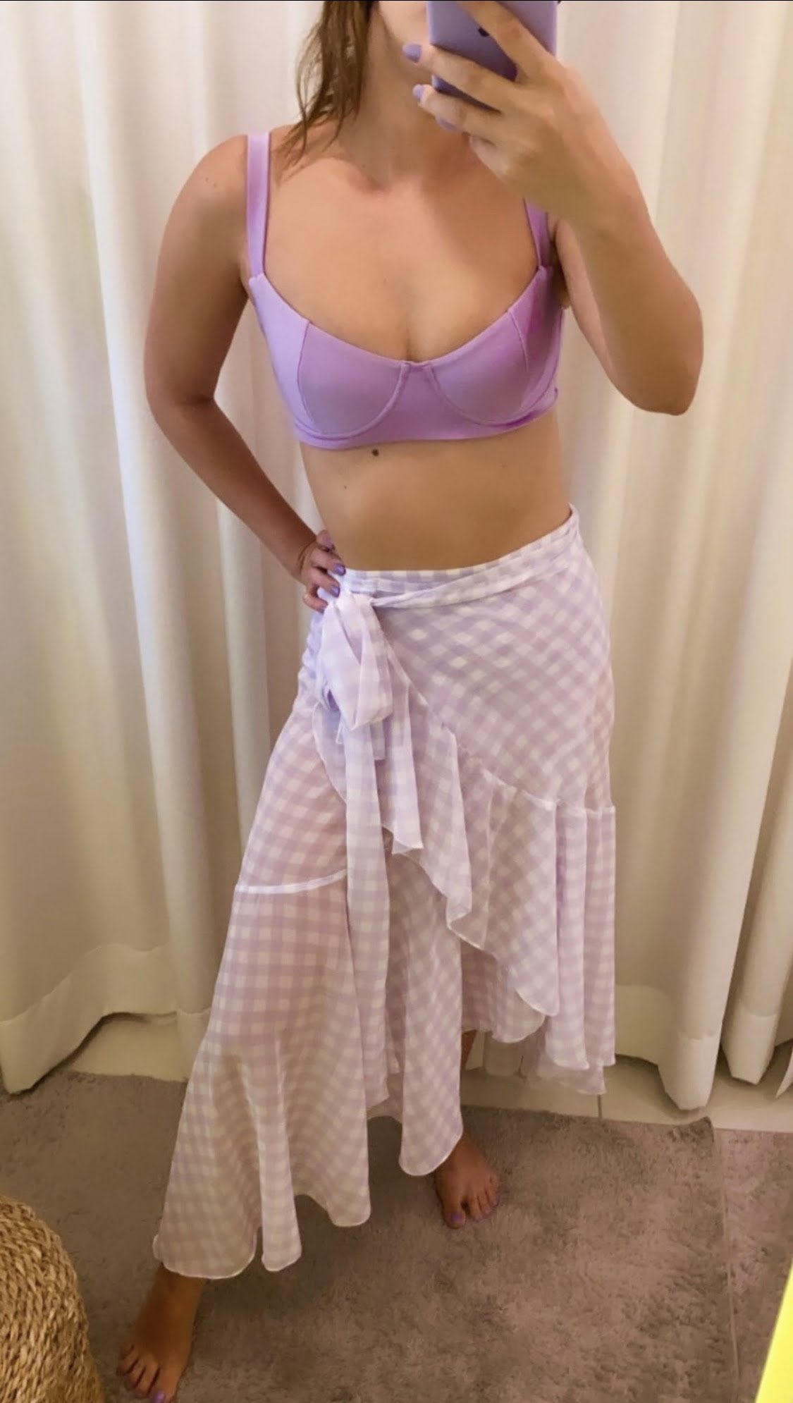 SAIA PARATY XADREZ LILAS - imagem 3