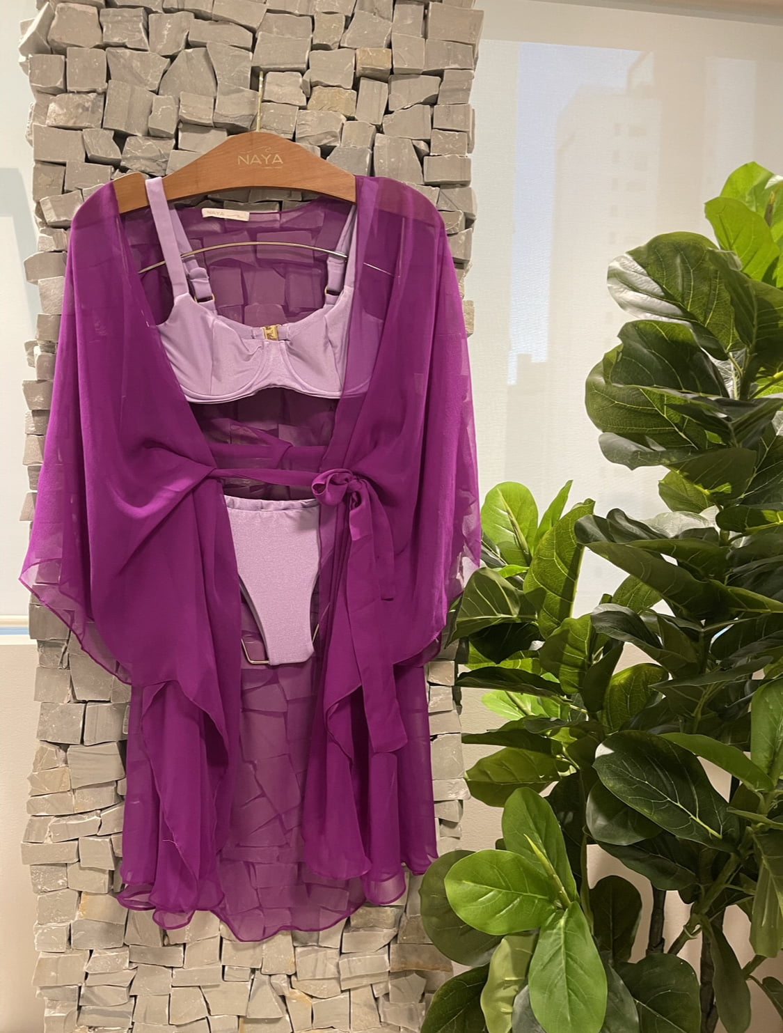 KAFTAN CURTO SEDA FUCSIA - imagem 1