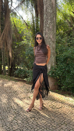 SAIA FRANJA TULUM PRETA - imagem 5