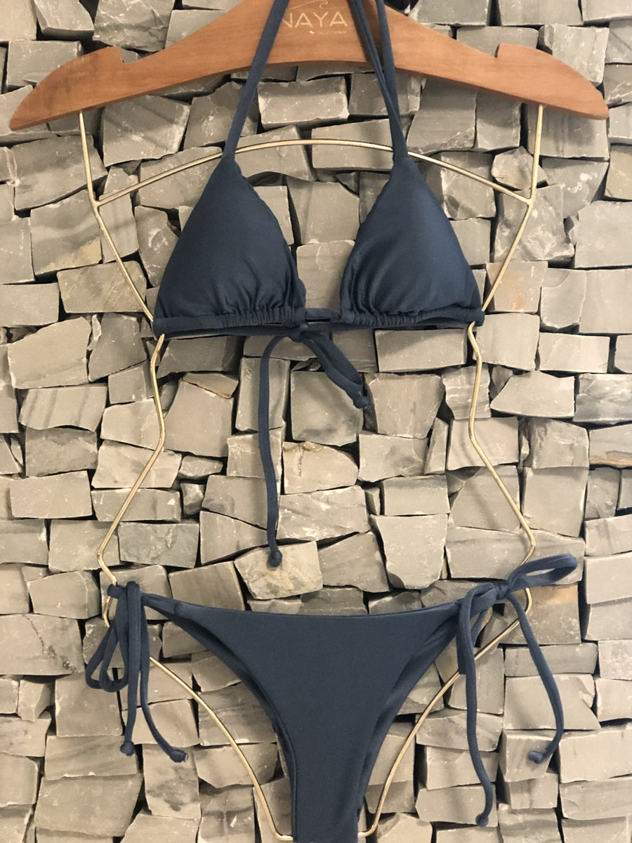 TOP CORTININHA PETRÓLEO - detalhe - NAYA Beachwear