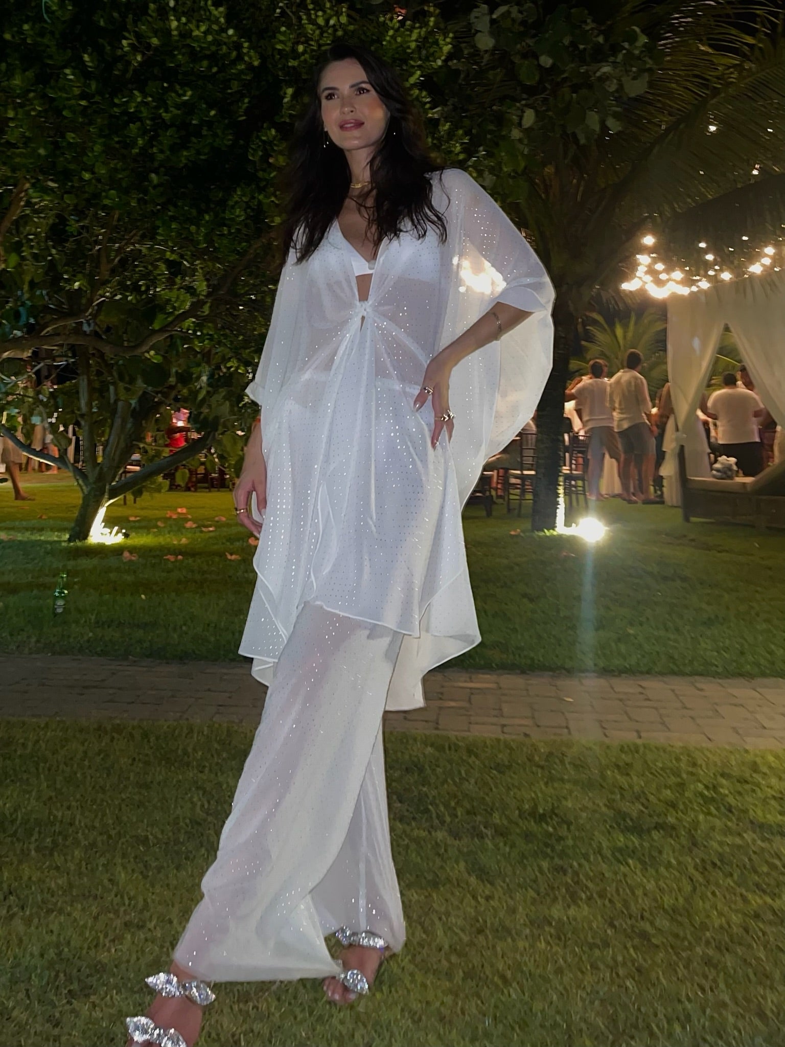 KAFTAN CURTO STRASS BRANCO - imagem 1