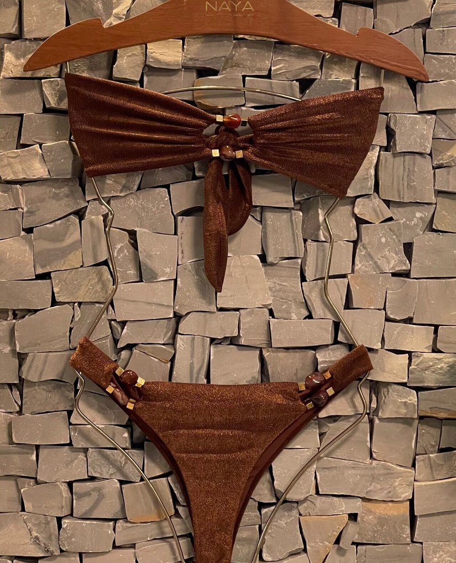 TOP ÁGATA DE FOGO MARROM - NAYA Beachwear