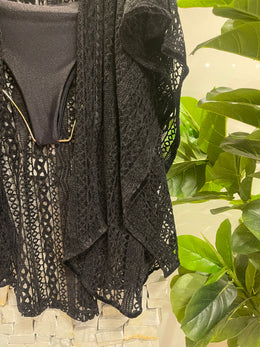 KAFTAN CURTO RENDA PRETO - imagem 3
