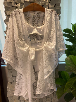 KAFTAN CURTO RENDA BRANCO - imagem 2