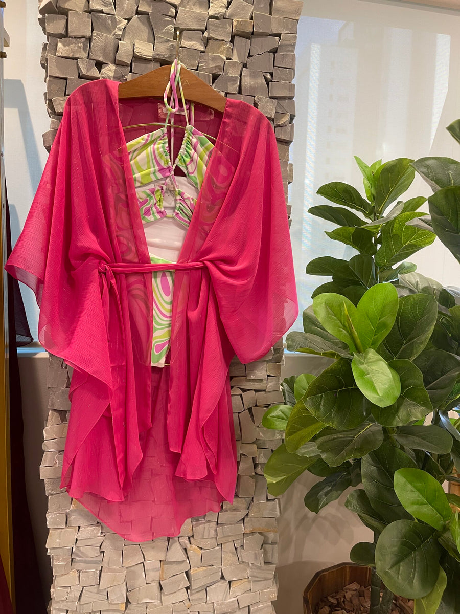 KAFTAN CURTO LUREX PINK - NAYA Beachwear