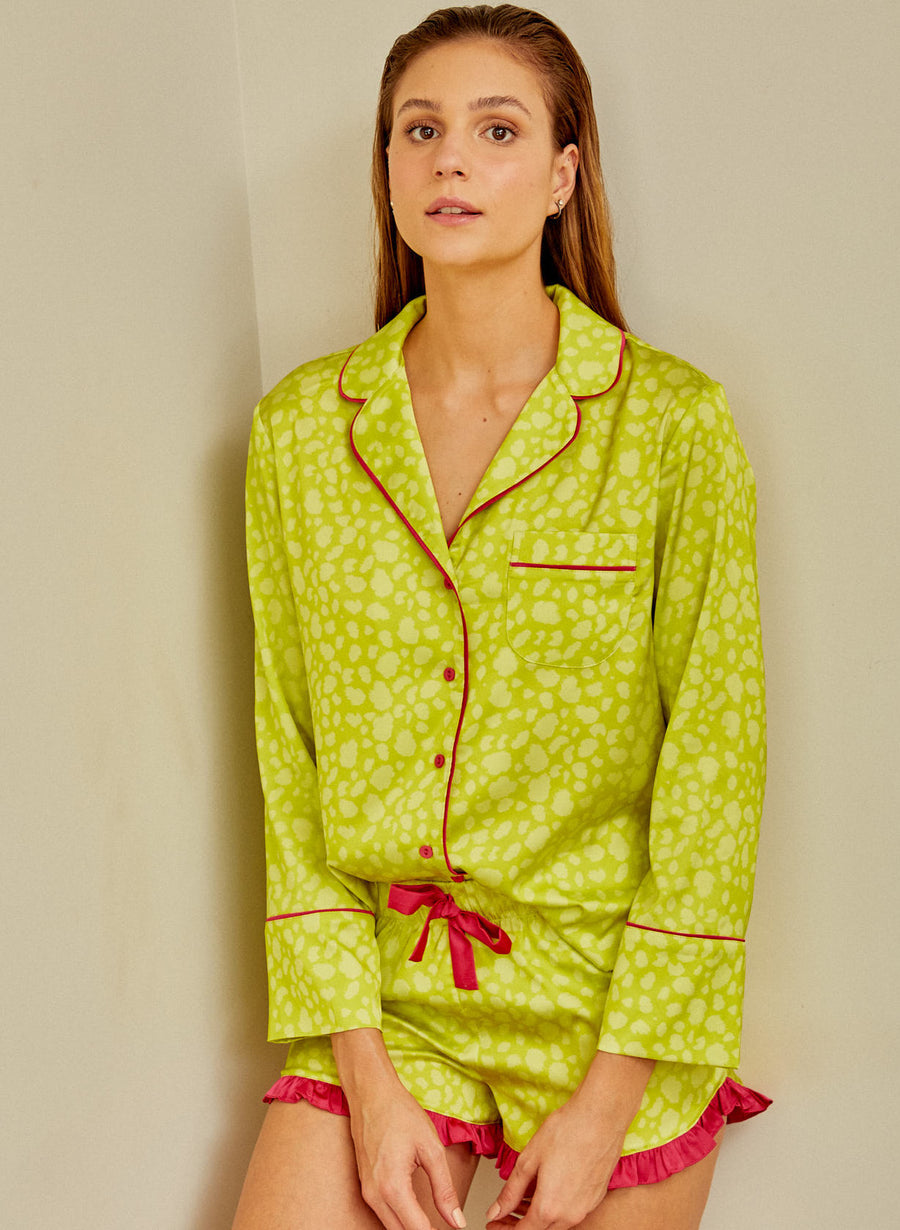 CAMISA PIJAMA VERDE/PINK - NAYA Beachwear