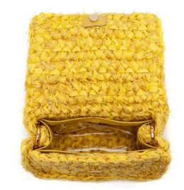 Bolsa ISLA Yellow Mini Baú Rainbow em Crochê Sustentável e Cristais amarelo - imagem 3
