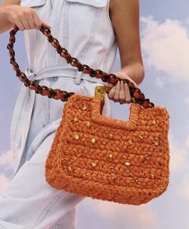 Bolsa ISLA laranja de praia Tote Rainbow Handmade To Shine Crochê Sustentável - NAYA Beachwear