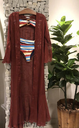 KAFTAN LONGO LUREX BORDÔ - imagem 4