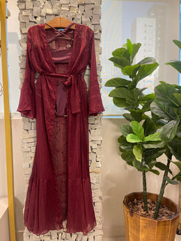 KAFTAN LONGO LUREX BORDÔ - imagem 3