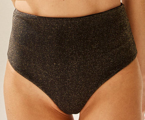 CALCINHA HOT PANT IBIZA LUREX PRETO