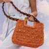 Bolsa ISLA laranja de praia Tote Rainbow Handmade To Shine Crochê Sustentável