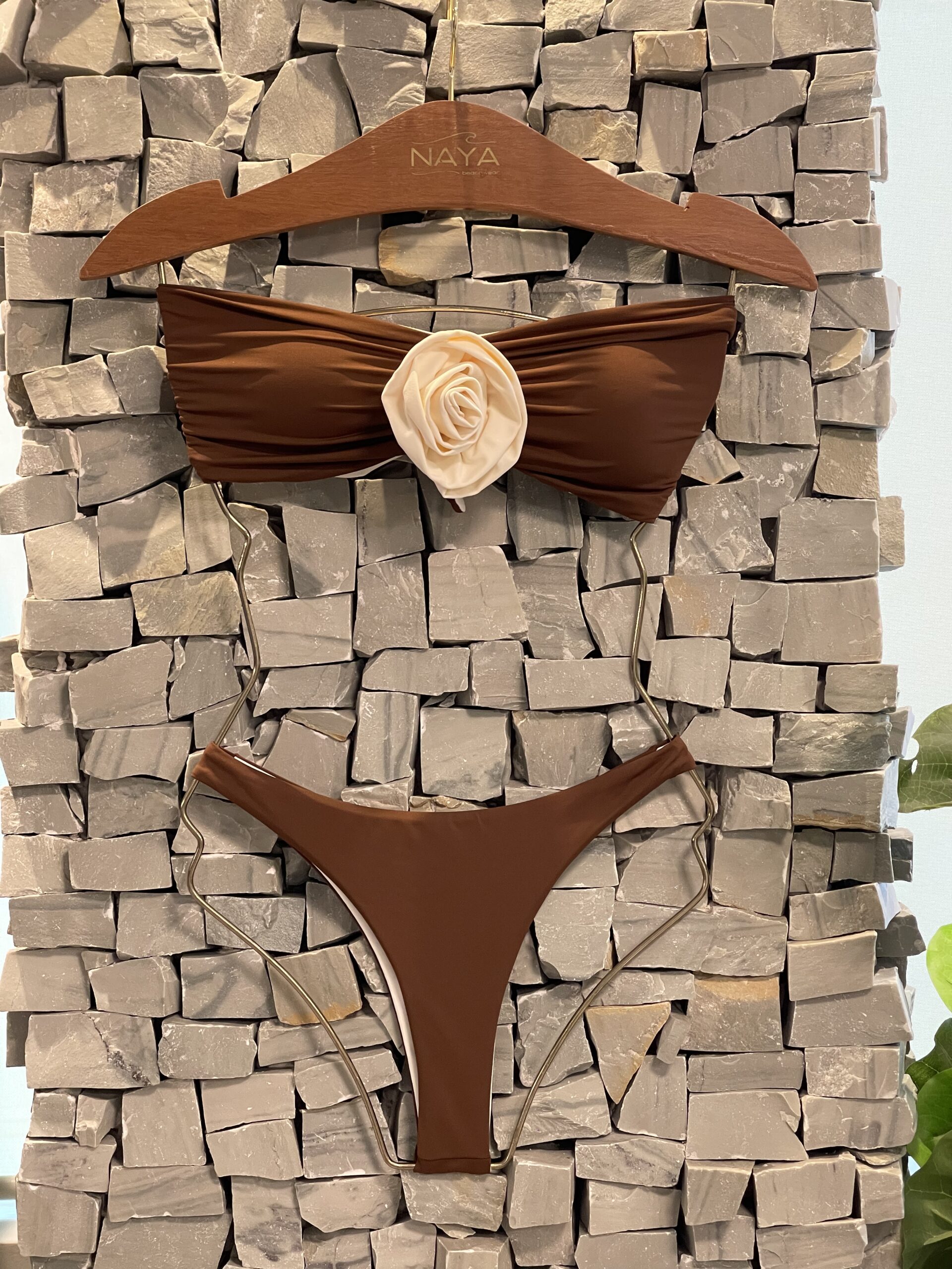 TOP FLOR FABI MARROM E CALCINHA - PRÉ VENDA