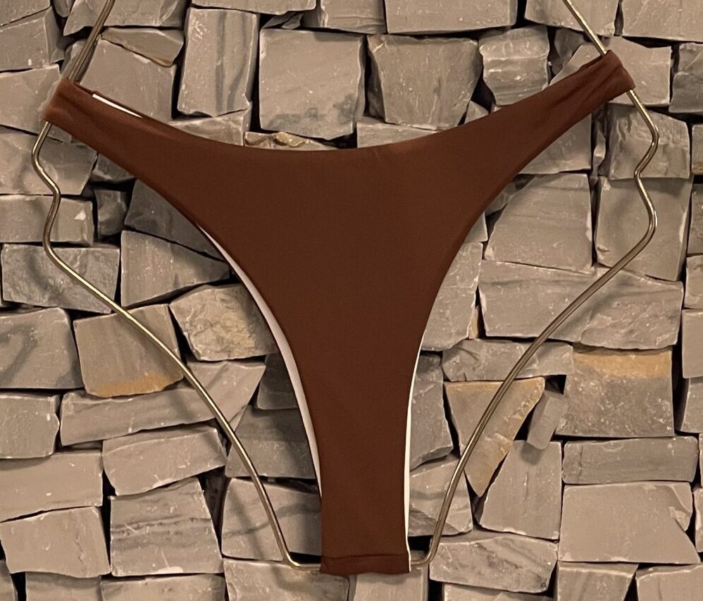 CALCINHA FABI FLOR MARROM DUPLA FACE